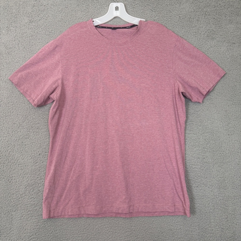Public Rec Mens Go-To Tee Heathered Pink Mauve Pima Cotton Tencel T-Shirt Size L